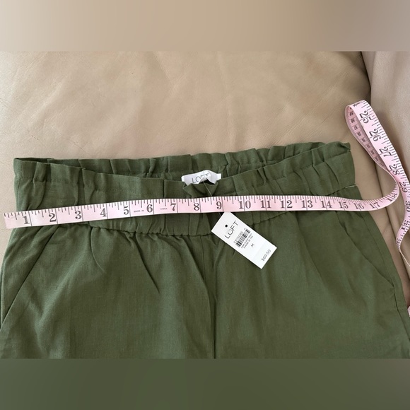LOFT Elastic waistband wide leg linen blend pants - Picture 4 of 11